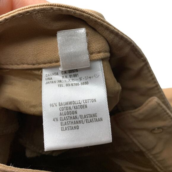 ESCADA Pants Womens 12 Light Brown Straight Leg Cotton Jeans Mid-Rise Stretch - Picture 9 of 11